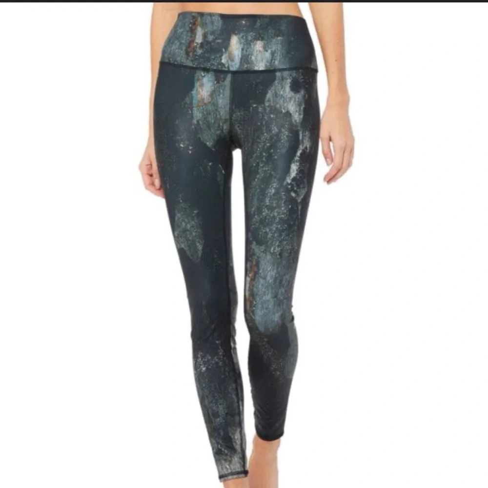 Alo Yoga High Waist Airbrush Legging Print Canyon Yoga Workout Running Gym SZ S